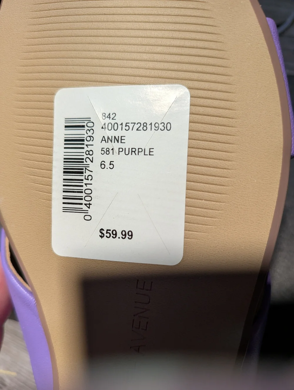 Saks Fifth Avenue New In Box Women’s Lilac Leather Slide Sandal Size 6.5